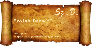 Szolga Dezső névjegykártya