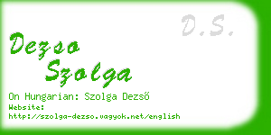 dezso szolga business card