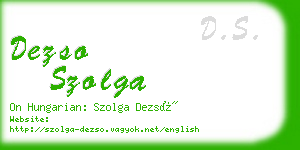 dezso szolga business card